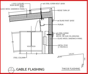 How to design flashing in industrial factory (in fact) 2 Gable flashing 1